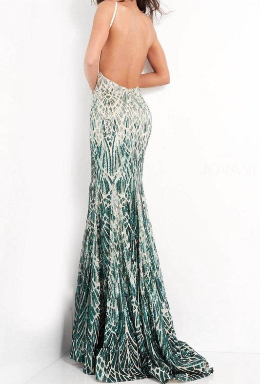 Jovani - Backless Sequin Prom Dress