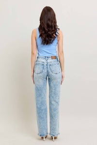 Judy Blue - High Waist Mineral Wash Destroy 90's Straight Jeans