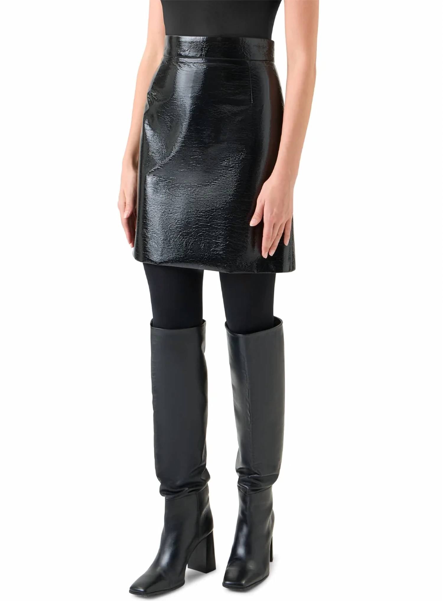 Akris Punto - Crinkle Lacquered Mini Skirt