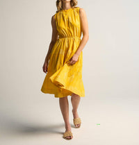 Guadalupe Design Aluna Midi Dress in yellow - women's dress