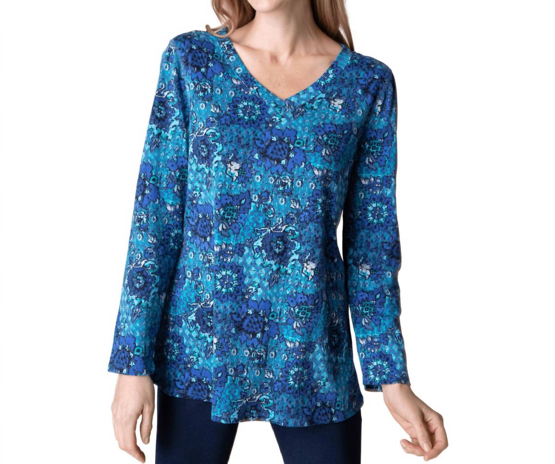 Habitat - V-neck Cotton Tunic in French Floral