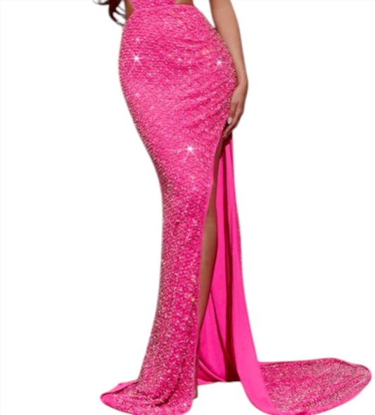 Jovani - Sequin High Slit Gown