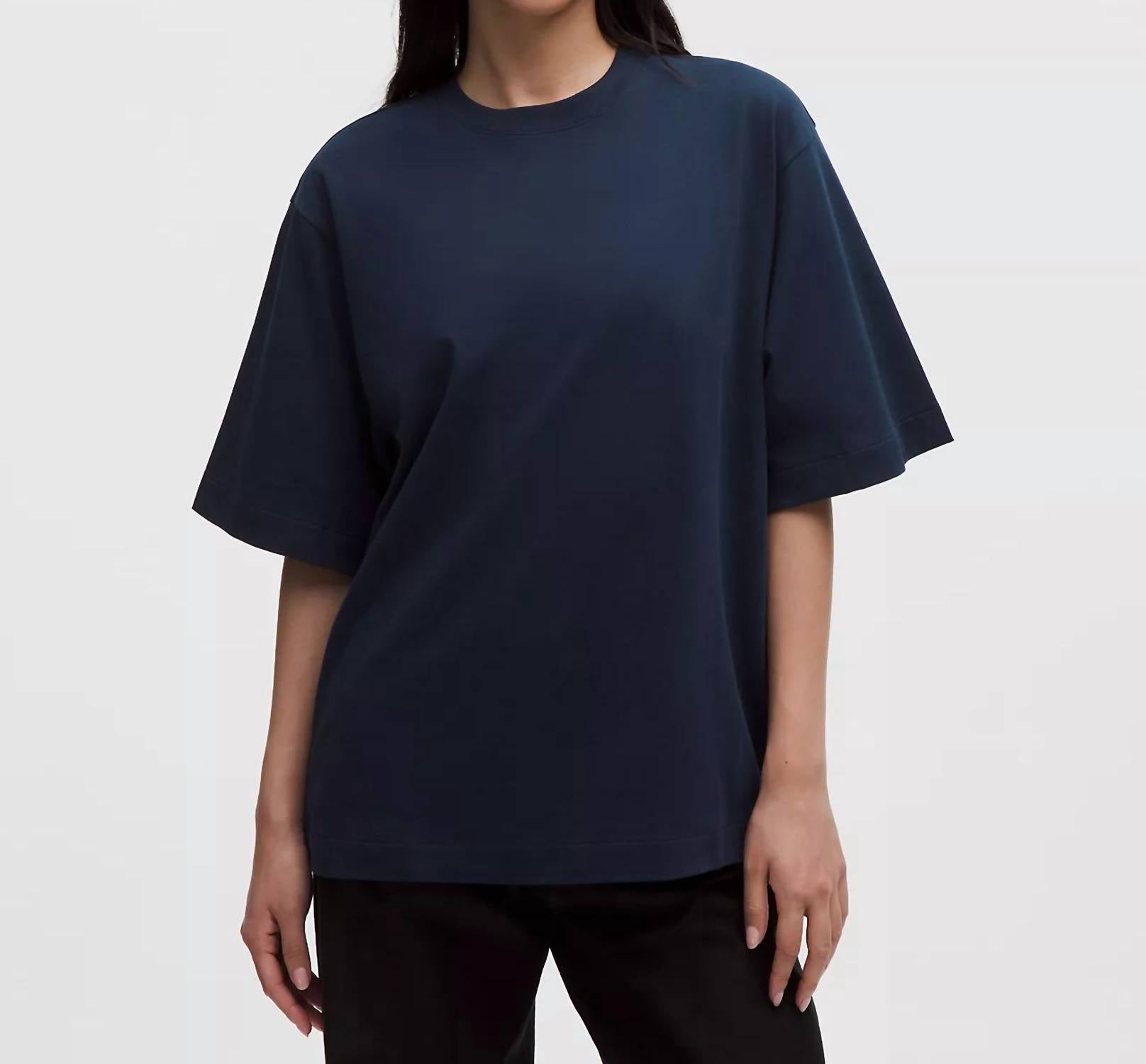 lululemon Heavyweight Cotton Oversized T-Shirt in true navy - women's t-shirt
