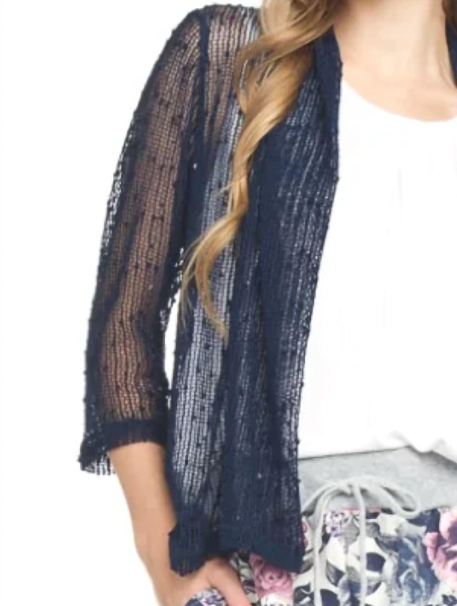Papillon - Open Mesh Cover Up With Sequin Details