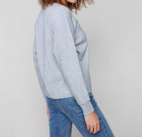 Charlie B - Metallic Sleeve Sweater