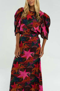 BRITON COURT Tiffany Midi Skirt in multi star print - women's skirt - view 5