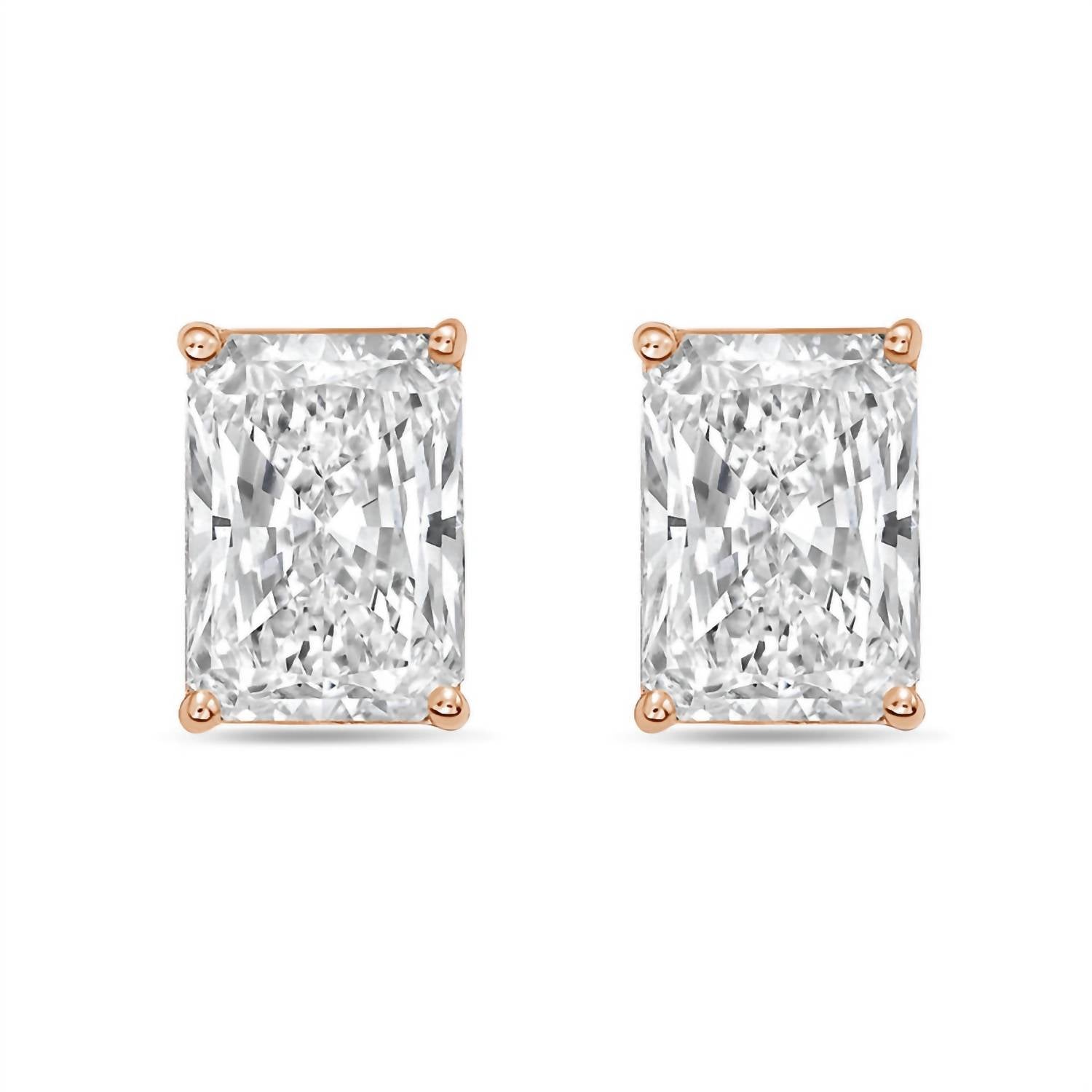 Diana M Jewels - Women's Radiant Lab-grown Diamond Stud Earrings (9.00 Tcw) - Elegant Plus