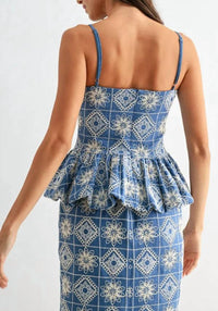 Mint Exclusives - Embroidered Peplum Sleeveless Top