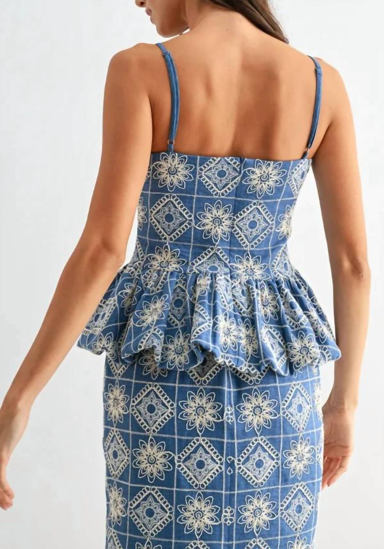 Mint Exclusives - Embroidered Peplum Sleeveless Top