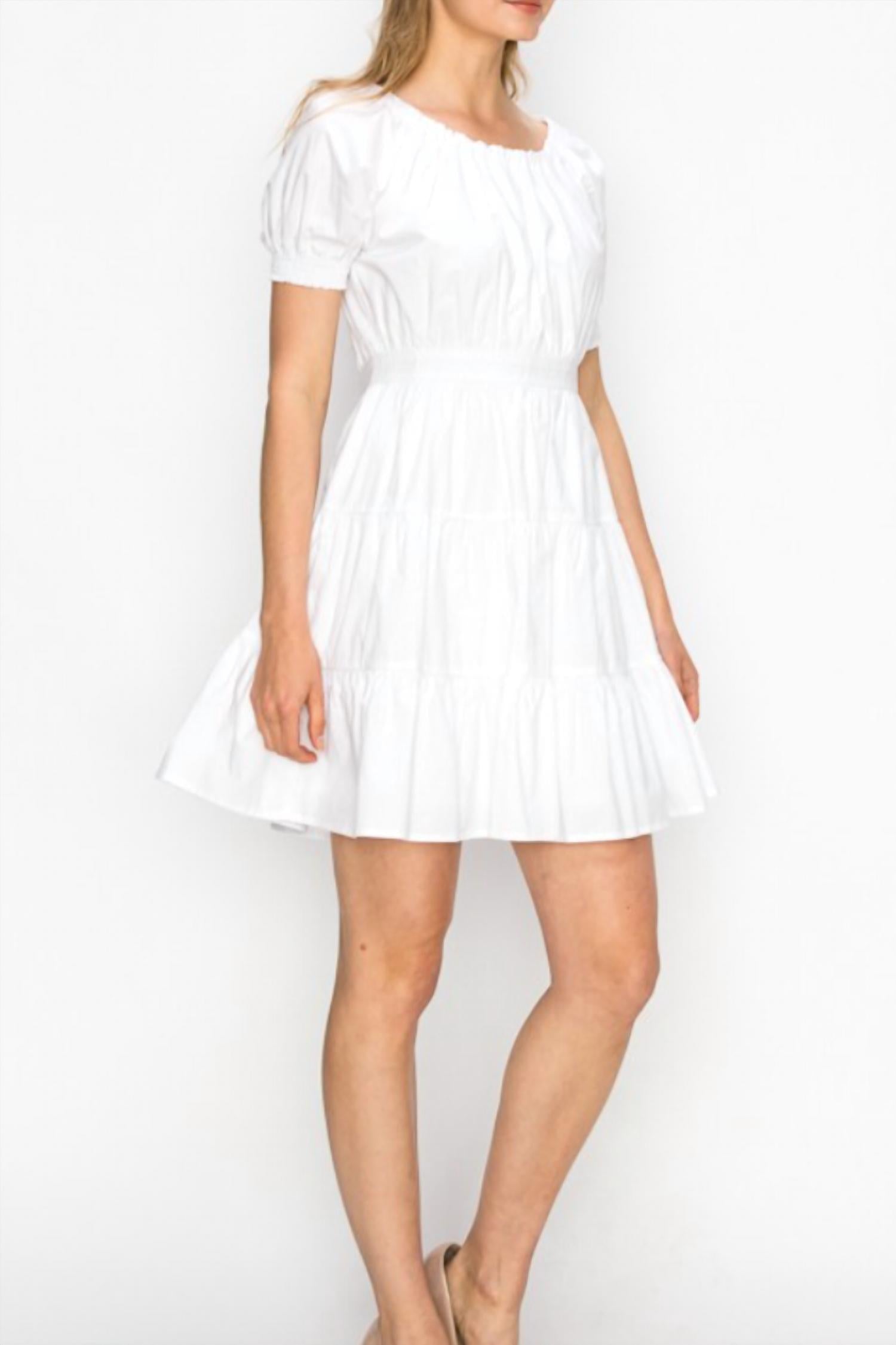 Ina Fashion - White Tiered Dress