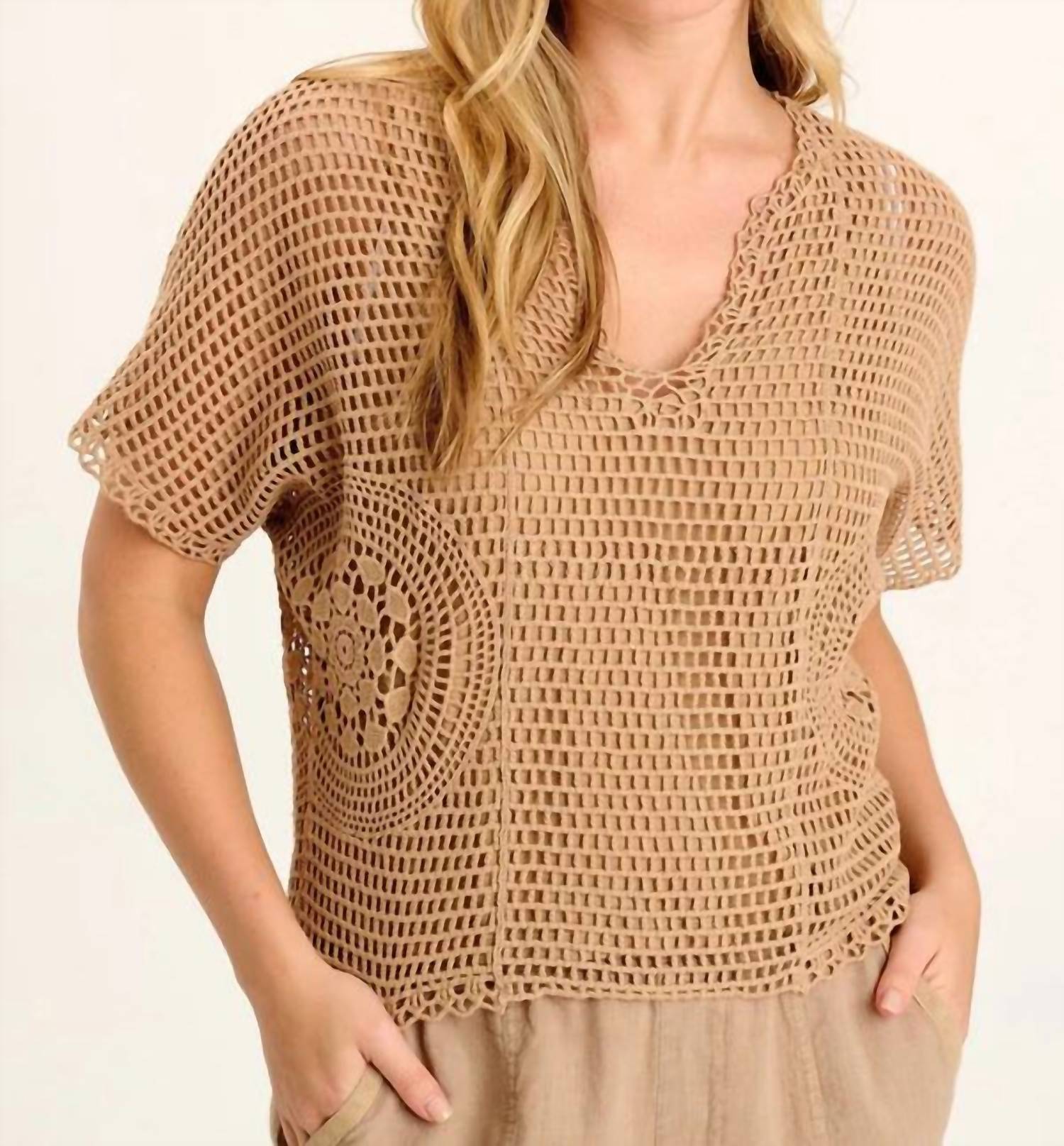 Xcvi - Centre Crochet Layered Top