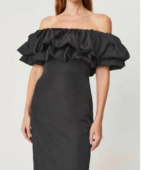 RHODE Viola Off The Shoulder Midi Dress in black - women's dress - view 4
