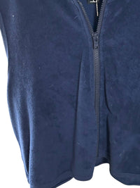 bobi Women's French Terry Crop Hoodie in navy - women's top - alternate view
