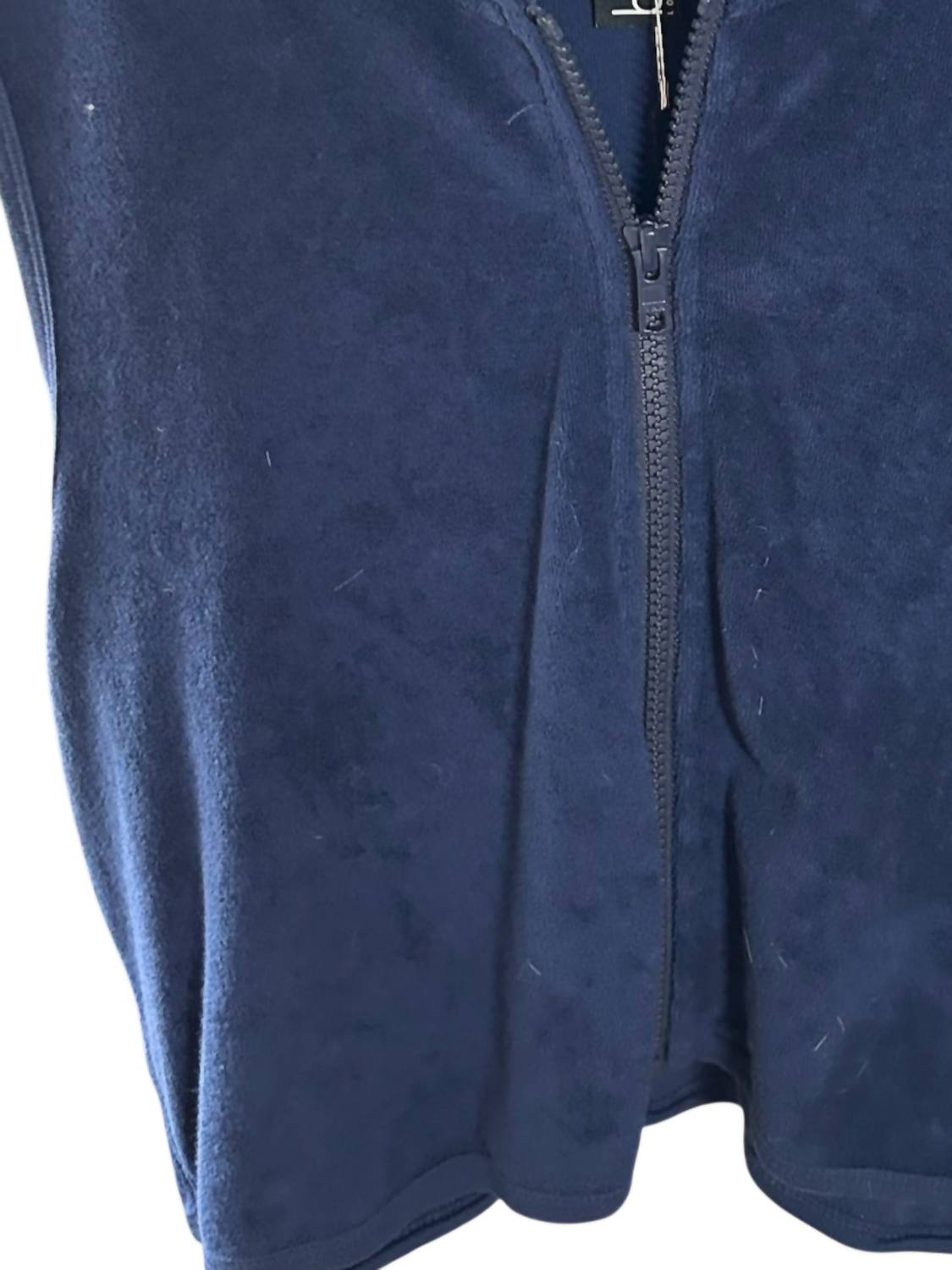 bobi Women's French Terry Crop Hoodie in navy - women's top - alternate view