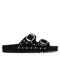 Xti Women's Suede Caucho Sandal in black - women's sandal