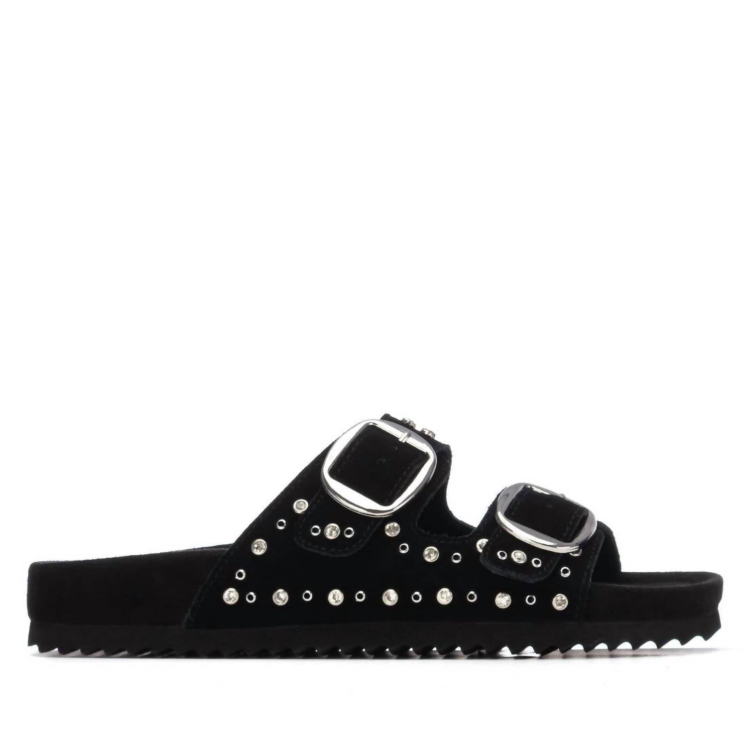 Xti Women's Suede Caucho Sandal in black - women's sandal