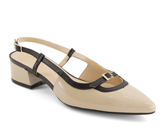 Andrea - Women's Slingback Pointed Toe Low Heel Pumps