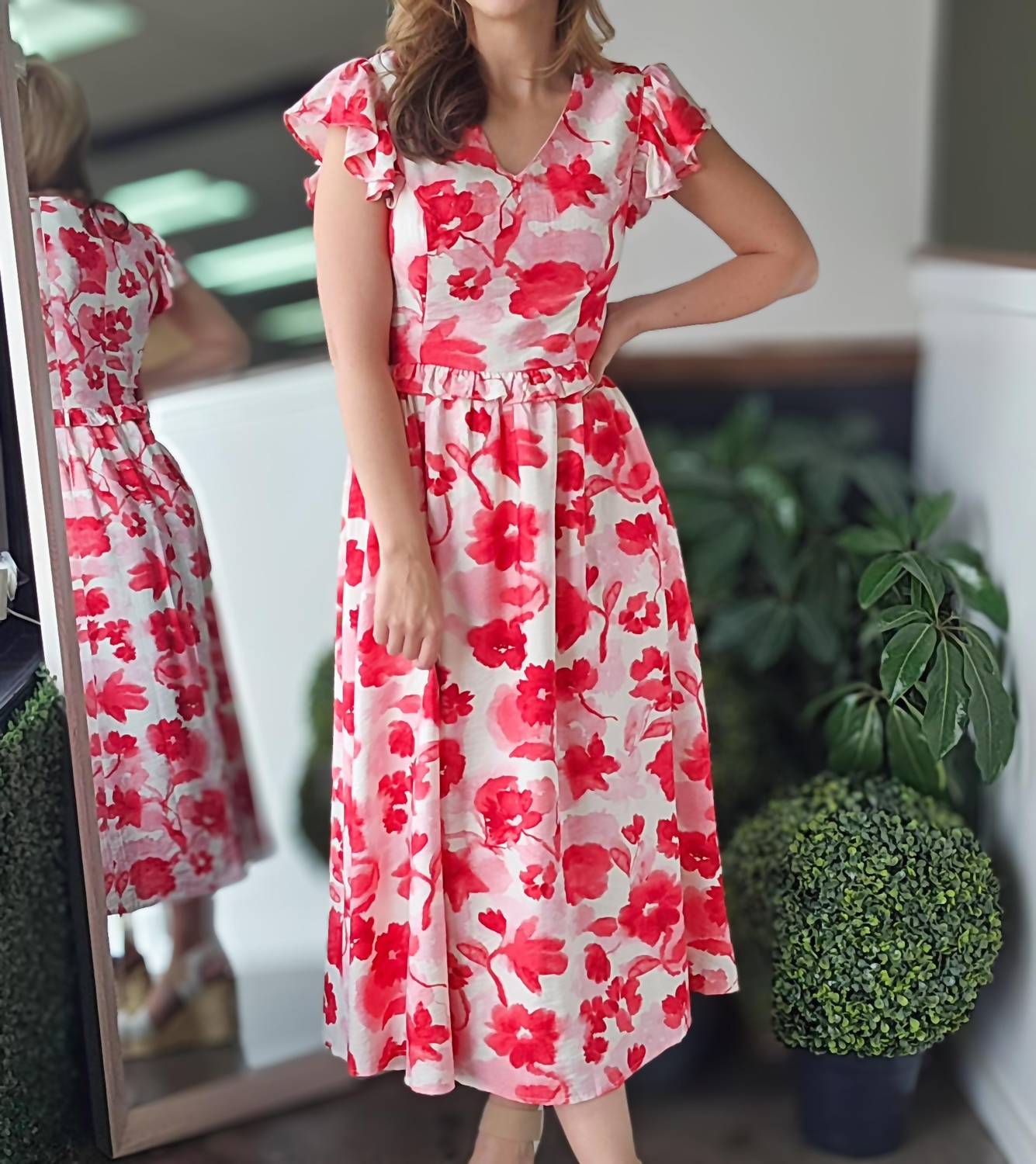 In February Lana Dress in vibrant red - women's dress - view 4