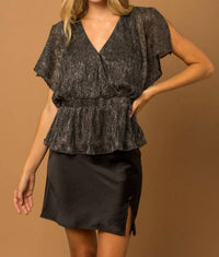 Gilli - Holly-dae Shimmer Peplum Top