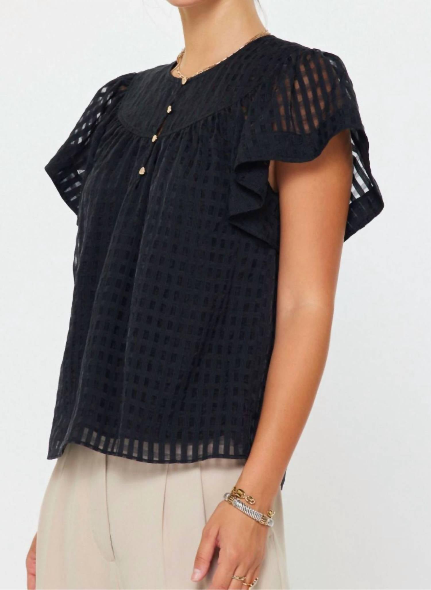 Current Air - Flutter Short Sleeve Blouse