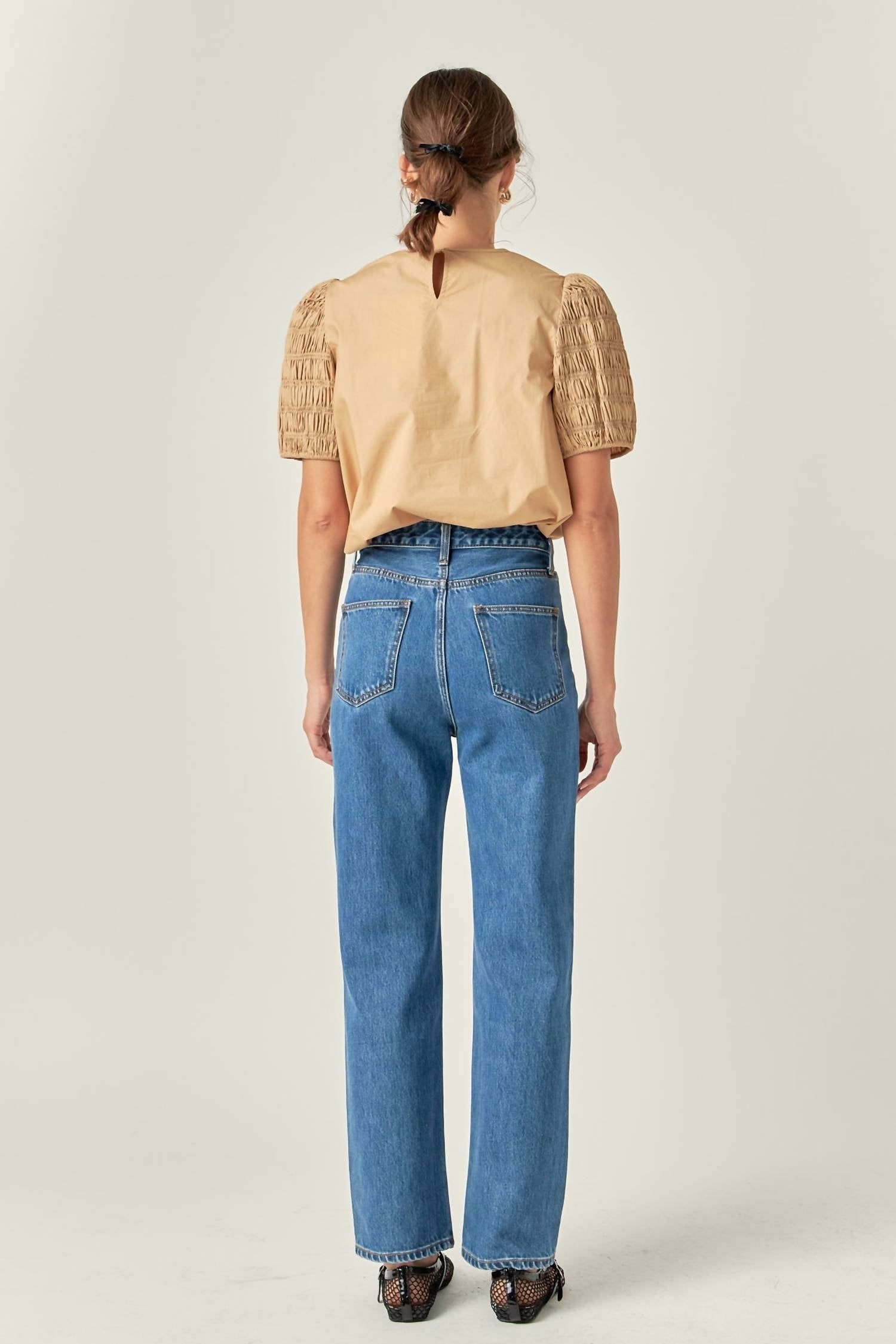 English Factory - Front Cut-out Smocked Top