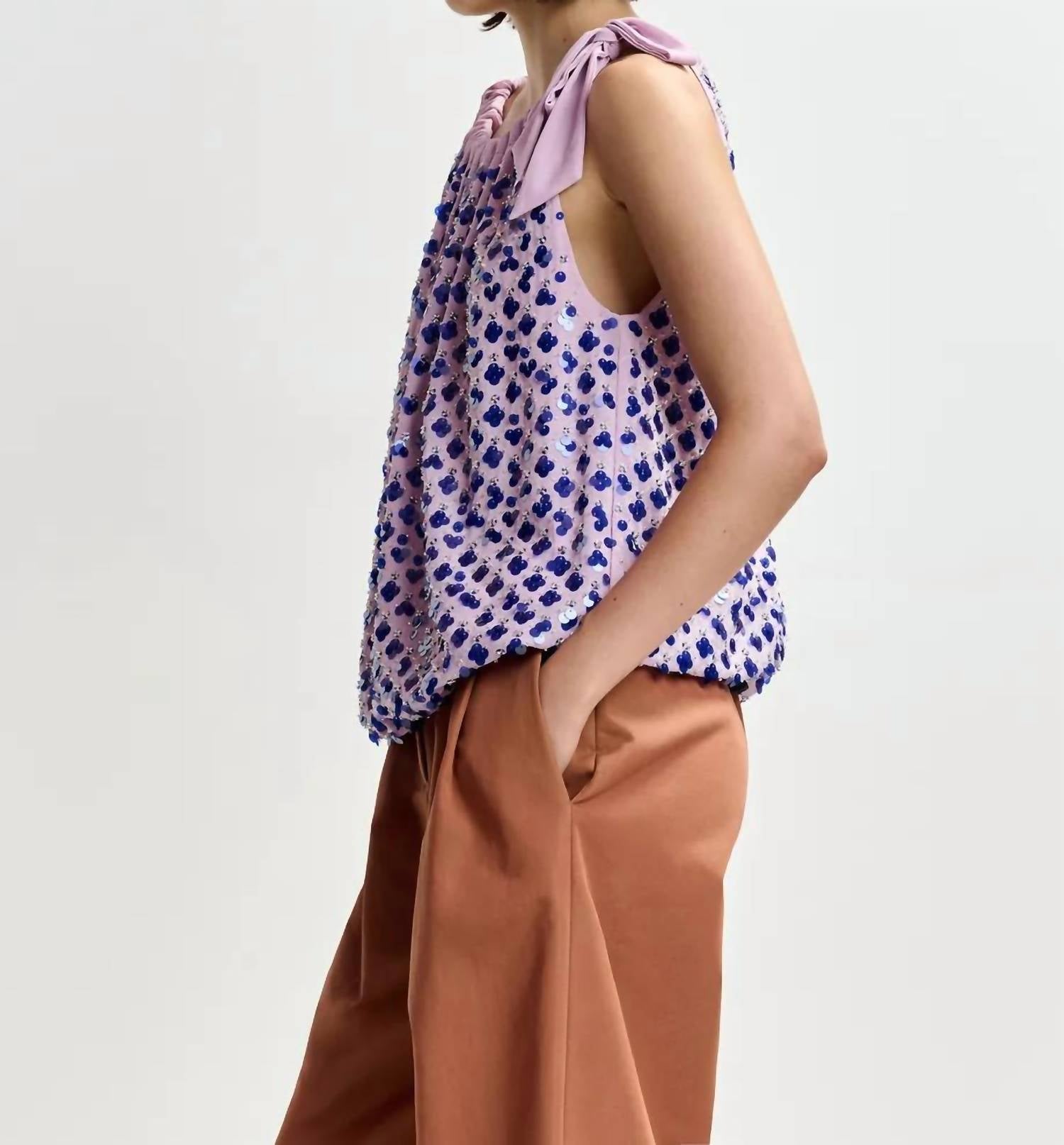 Essentiel Antwerp - Jocelyn Sequin Smocked Top