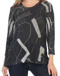 Jess & Jane - Contours Sweater Knit High Low Slit Top