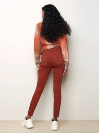 Charlie B - Colored Twill Jeans With Side Zipper Detail