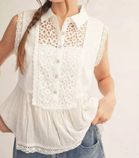 Jodifl - Women's Sweet Lace Darling Peplum Top
