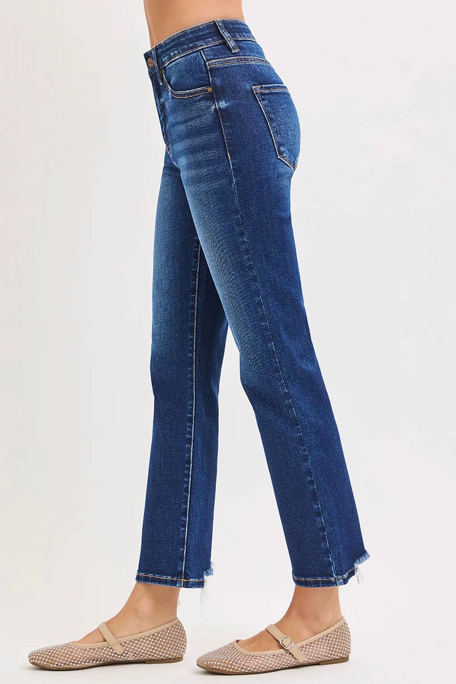Risen - Sophia High Rise Crop Straight Jeans