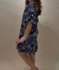 Fitzroy & Willa - Ruffle-sleeve Caftan Mini Dress