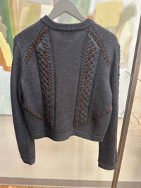 Twp - Women's Suede Cable Sweater Jacket