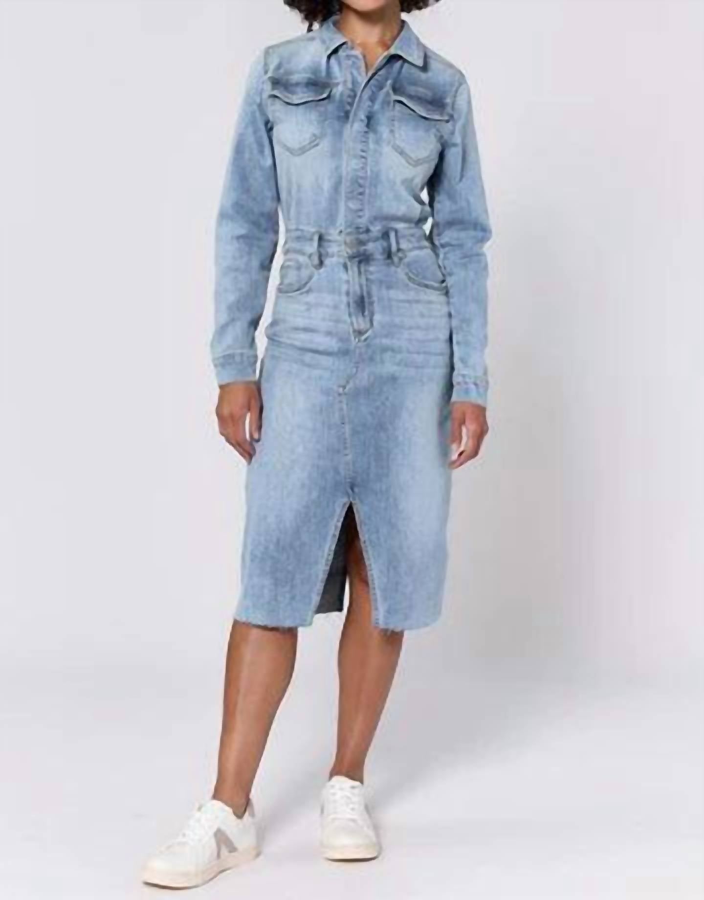 Dear John Denim - Renee Long Sleeve Fitted Denim Dress
