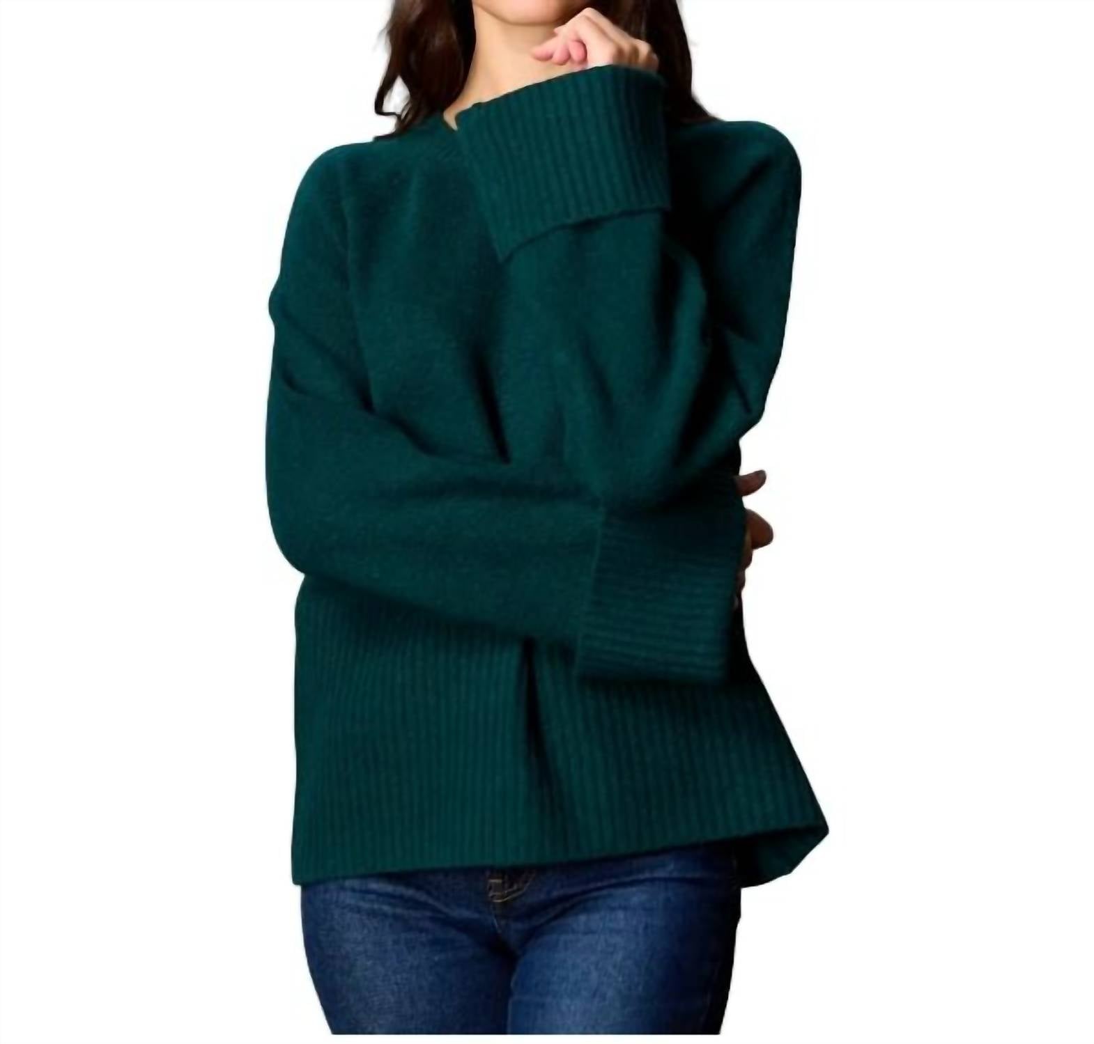 Before You Collection - Round Neck Wide Sleeve With Folded Cuff Sweater