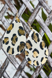 Wholesale Accessory Market - Women's Foil Leopard Teardrop Earrings