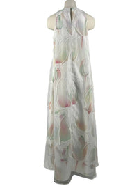 DiOMi Women's Embroidered Tulip Sleeveless Maxi Dress in white - women's dress - detail view