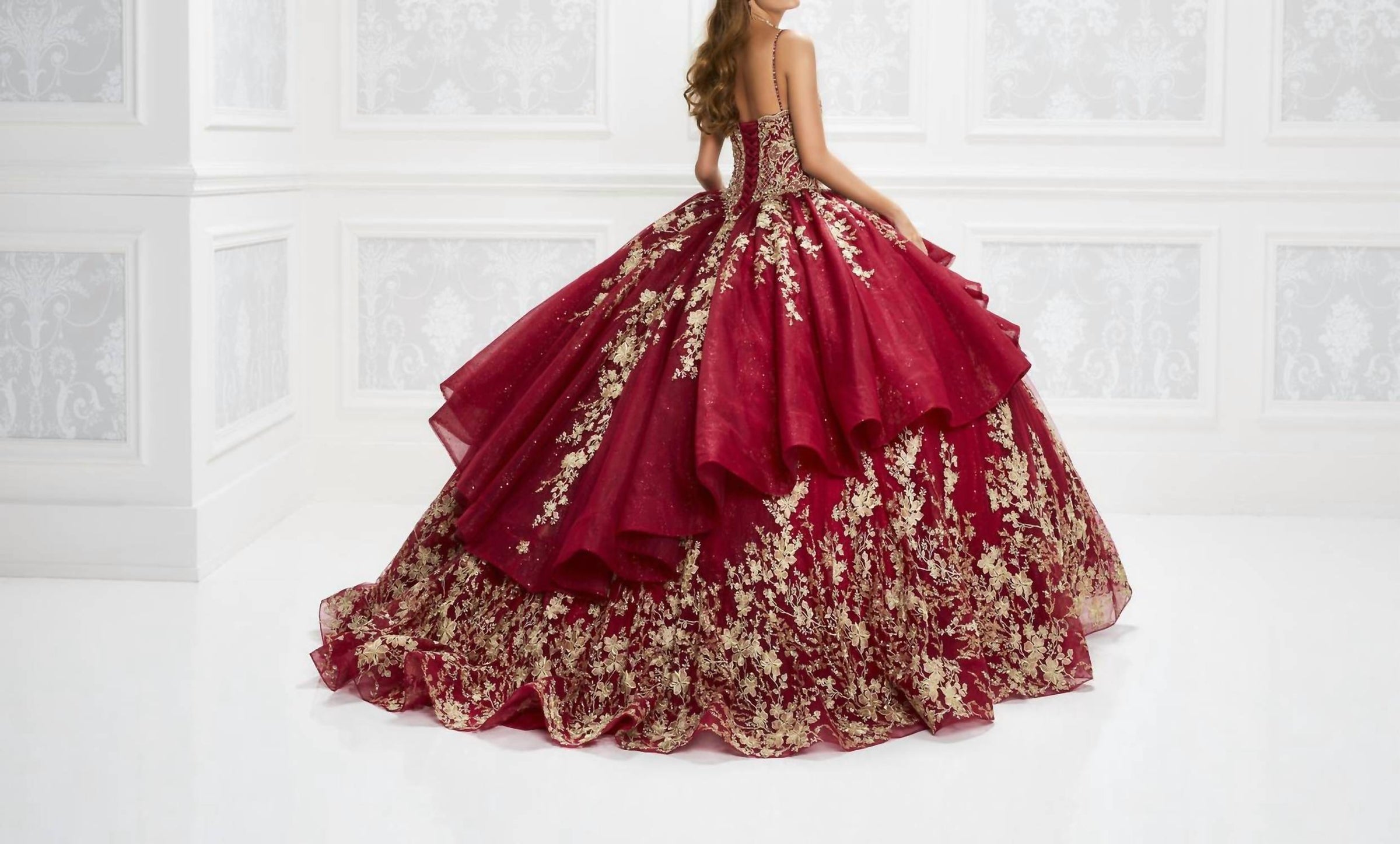 Princesa By Ariana Vara - Embroidered Ball Gown With Train