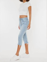 KanCan High Rise Capri Jeans in light stone wash - women's pants - alternate view