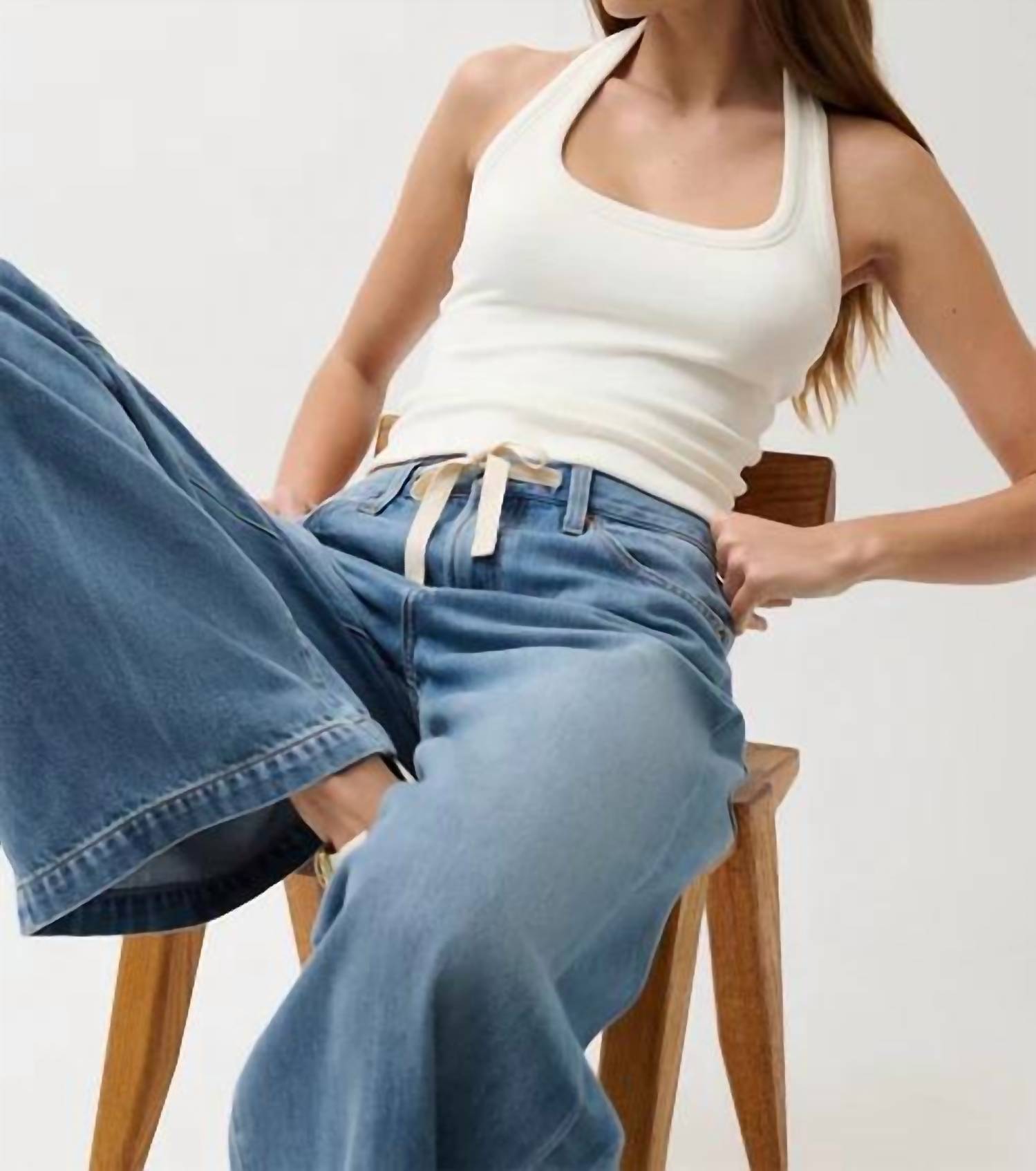 Pistola - Jadyn Mid Rise Drawstring Palazzo Jeans
