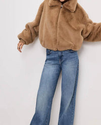 Good American - Faux Fur Collar Jacket