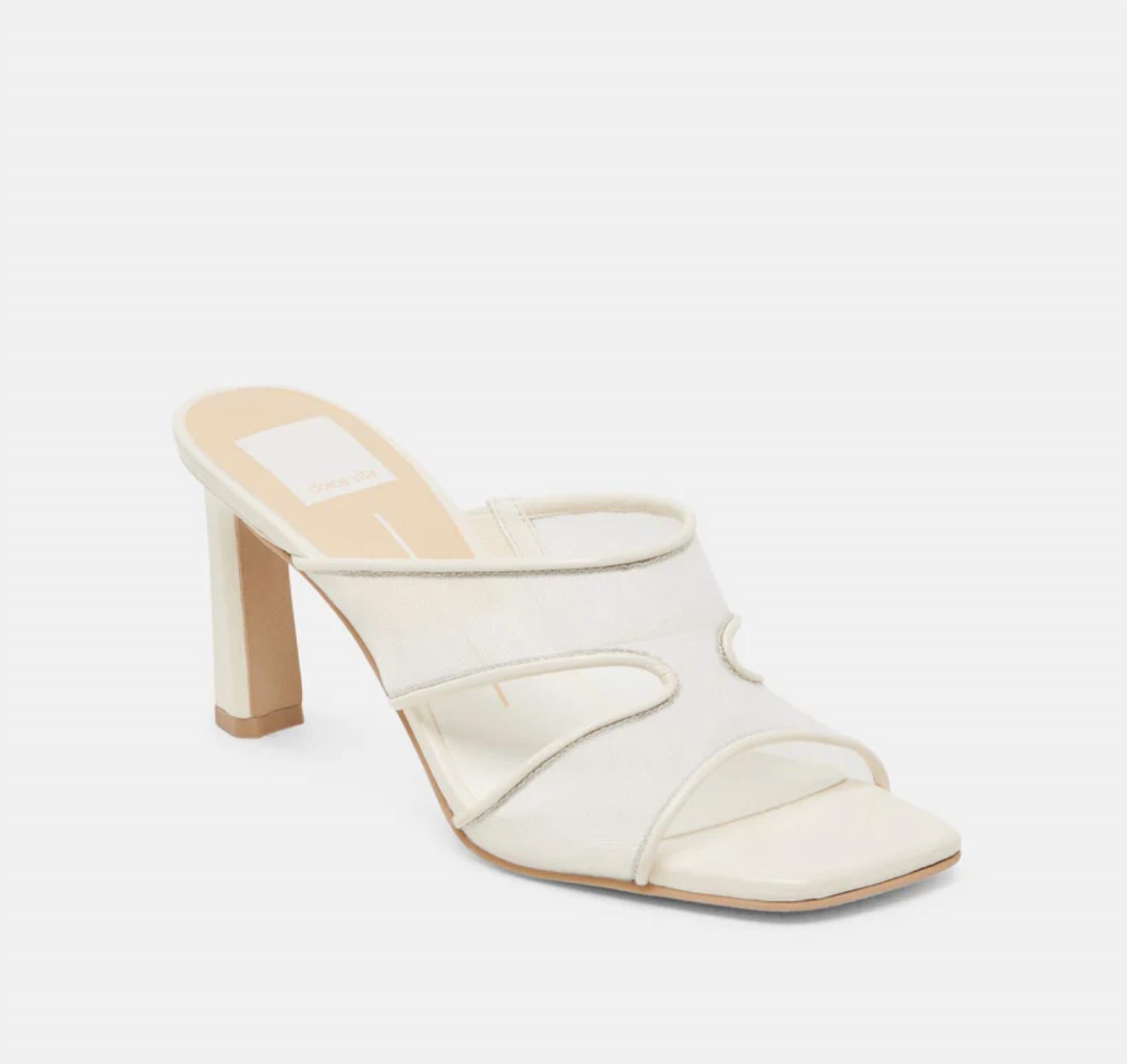 Dolce Vita Women's Gitel Mesh Heels in off white - women's heels