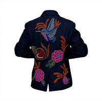 Tiana Designs Women's Veda Beaded Blazer in black multi - women's jacket - alternate view