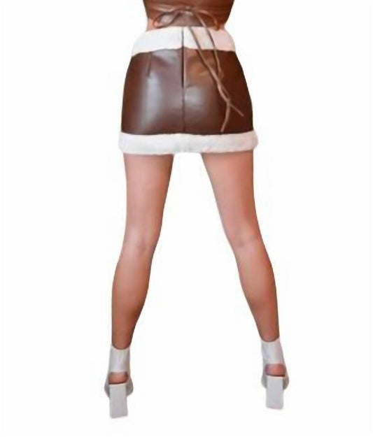 Le Lis - Leather Fur Mini Skirt