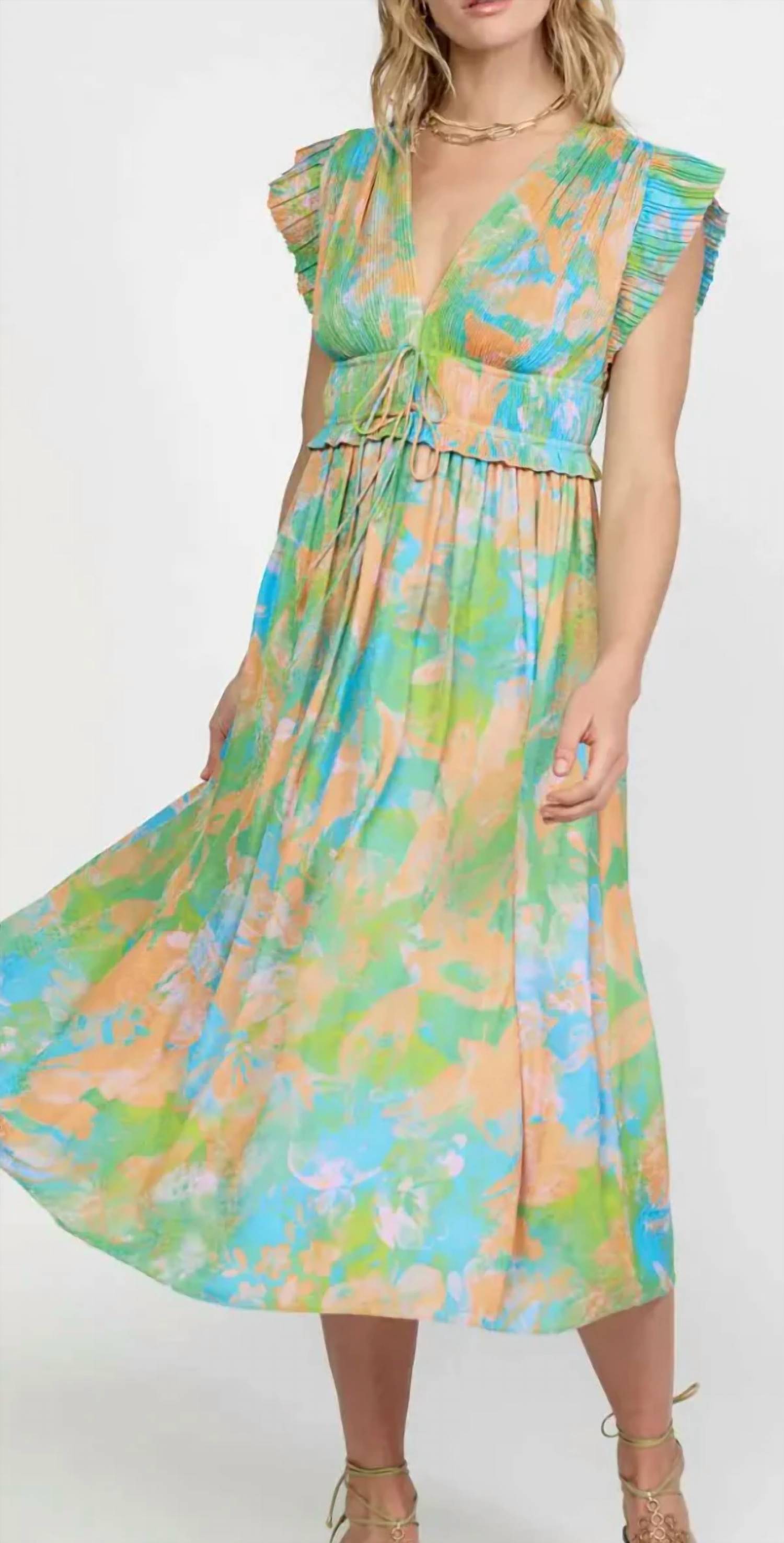 Current Air - V-neck Pleated Dress