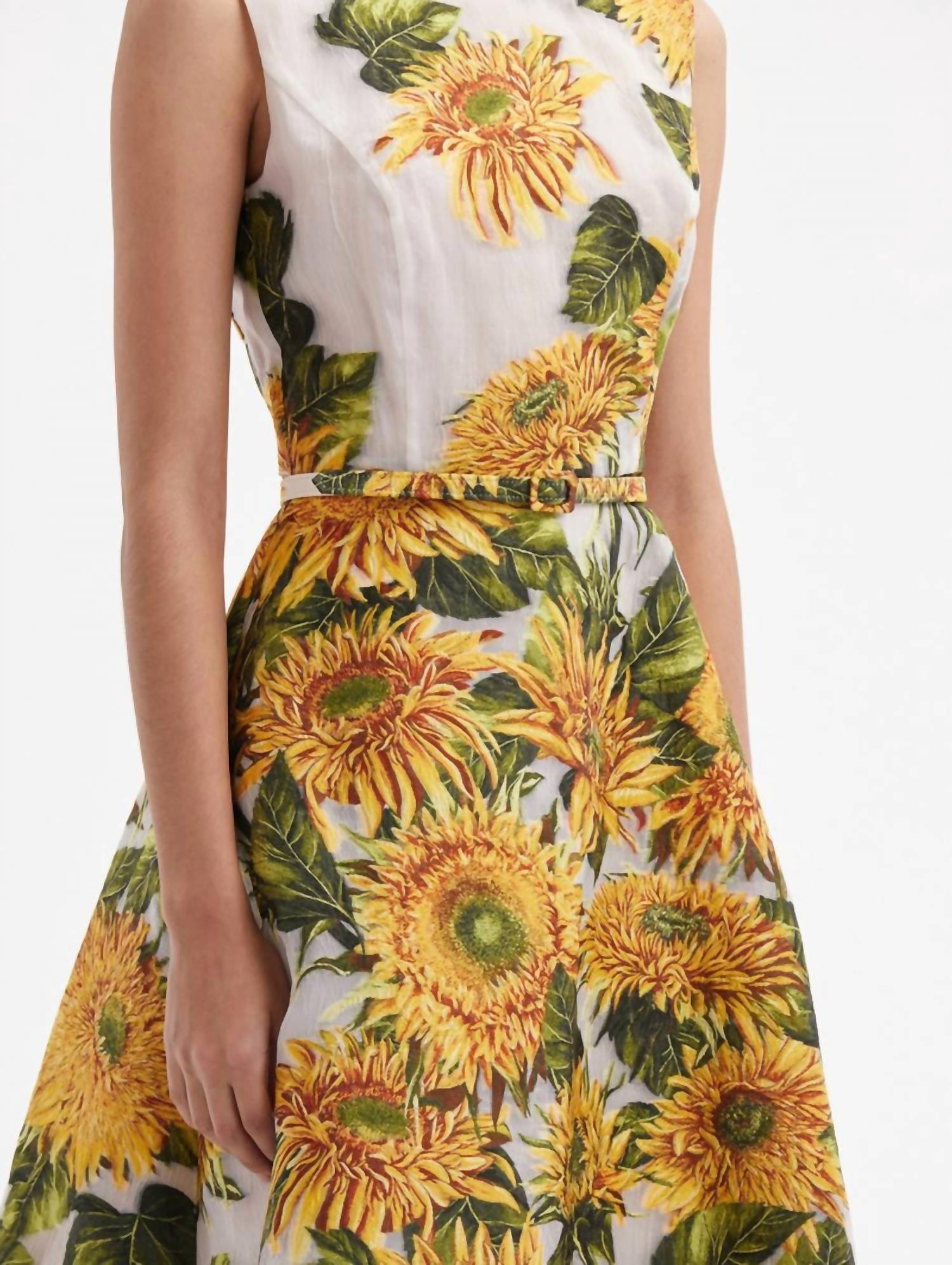 Oscar De La Renta - Sunflower Fil Coupe Cocktail Dress
