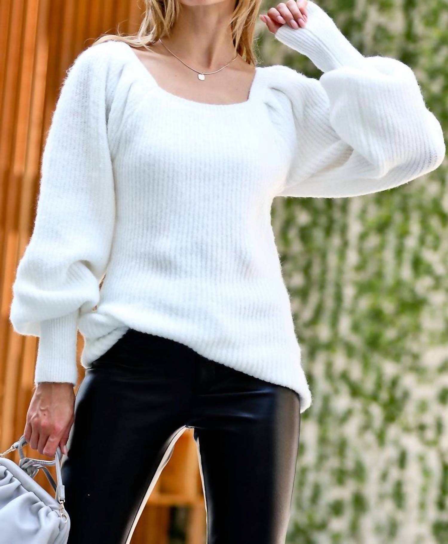 Mazik - Puff Shoulder Sweater Top