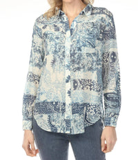 Charlie B - Printed Button-up Blouse