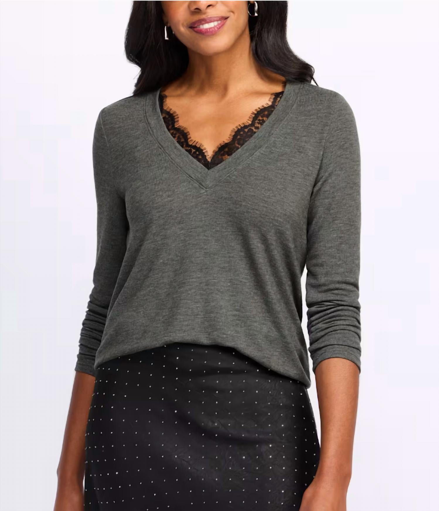 Michael Stars - Bebe Glam Tahoe V with Lace Top