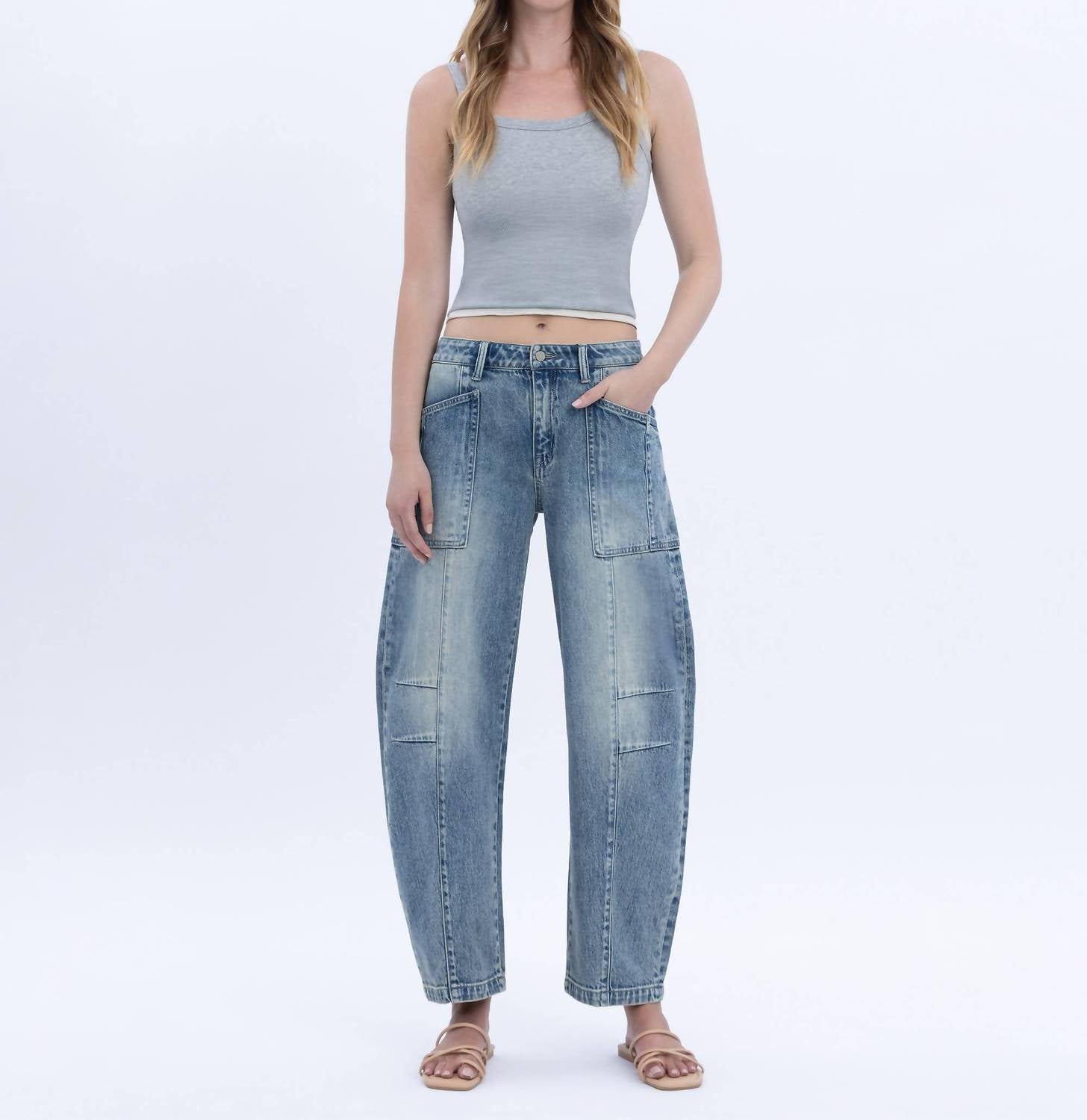 Flying Monkey - Serene High Rise Crop Barrel Jean