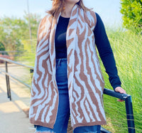 Ellison+Young - Women's Zebra Cozy Knit Reversible Scarf